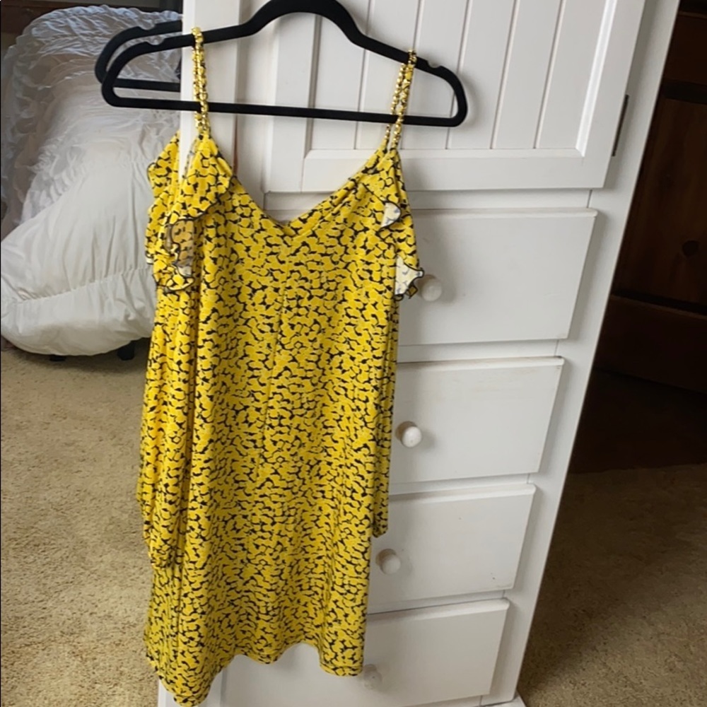 Yellow Cold Shoulder Dress